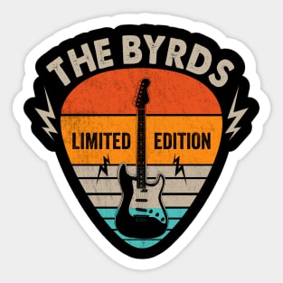 Vintage Byrds Name Guitar Pick Limited Edition Birthday Sticker